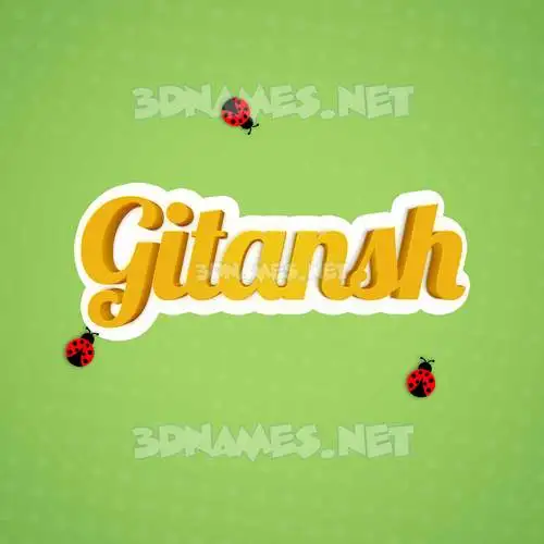 gitansh in Ladybugs style - 3D name wallpaper
