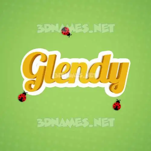 glendy in Ladybugs style - 3D name wallpaper