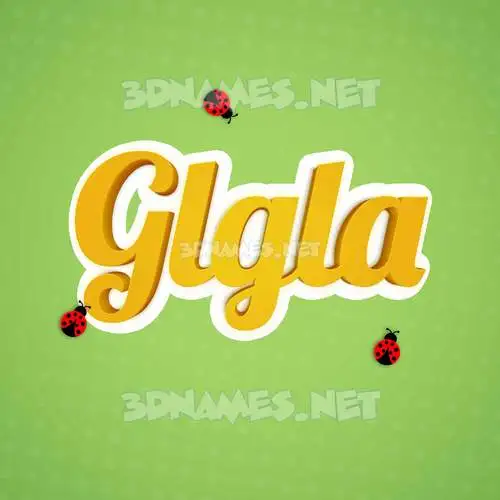 glgla in Ladybugs style - 3D name wallpaper