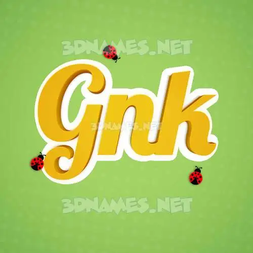 gnk in Ladybugs style - 3D name wallpaper