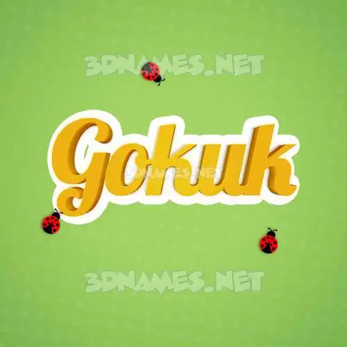 gokuk in Ladybugs style - 3D name wallpaper