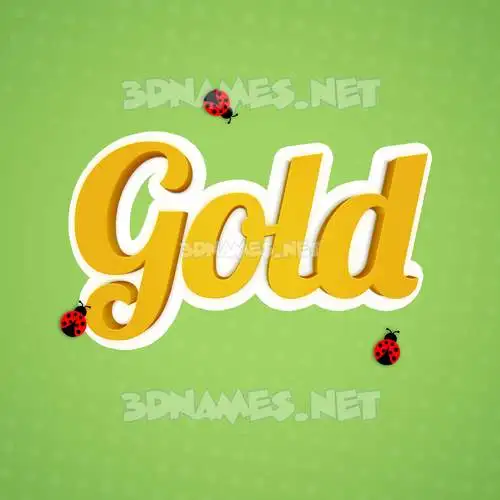 gold in Ladybugs style - 3D name wallpaper