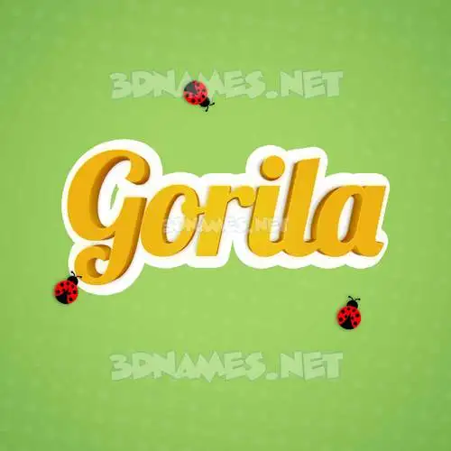 gorila in Ladybugs style - 3D name wallpaper
