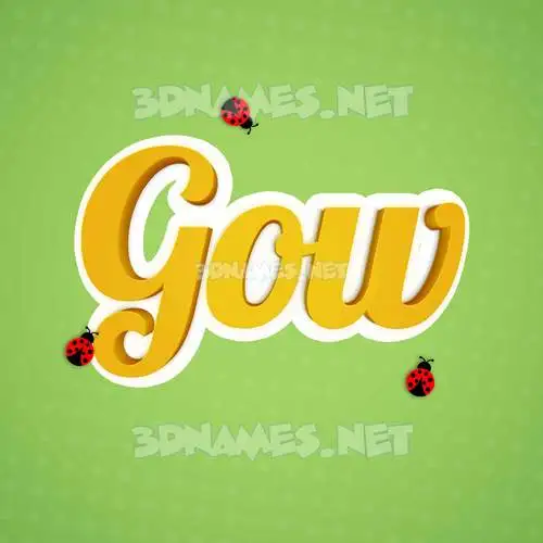 gow in Ladybugs style - 3D name wallpaper gow in Ladybugs style - 3D name wallpaper