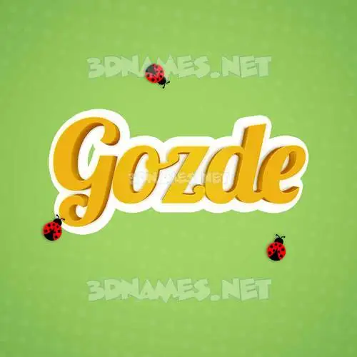 gozde in Ladybugs style - 3D name wallpaper
