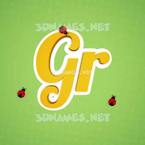 gr in Ladybugs style - 3D name wallpaper gr in Ladybugs style - 3D name wallpaper