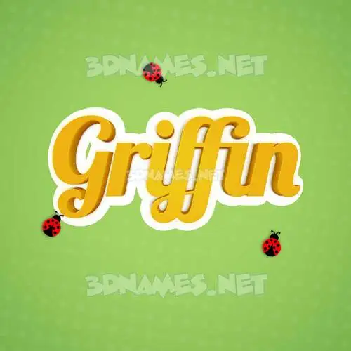 griffin in Ladybugs style - 3D name wallpaper