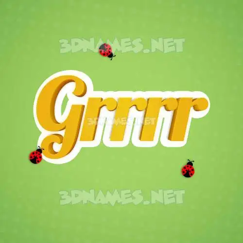 grrrr in Ladybugs style - 3D name wallpaper