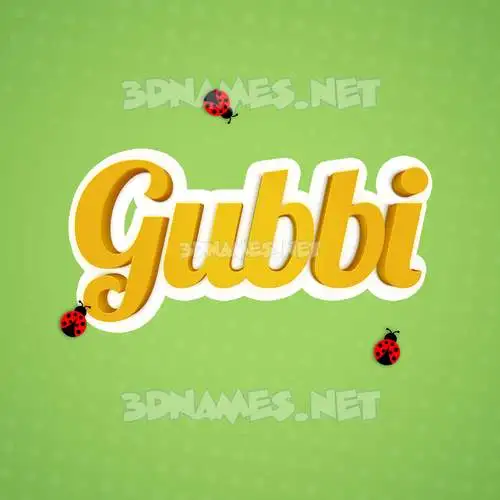 gubbi in Ladybugs style - 3D name wallpaper