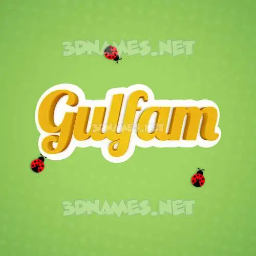 gulfam in Ladybugs style - 3D name wallpaper