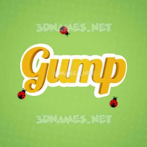 gump in Ladybugs style - 3D name wallpaper gump in Ladybugs style - 3D name wallpaper