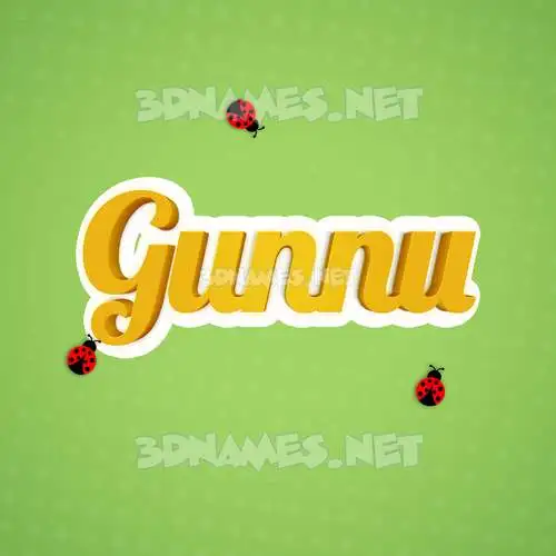 gunnu in Ladybugs style - 3D name wallpaper