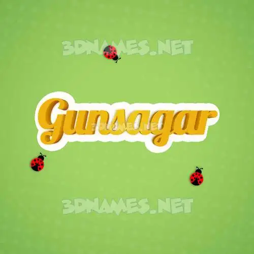 gunsagar in Ladybugs style - 3D name wallpaper