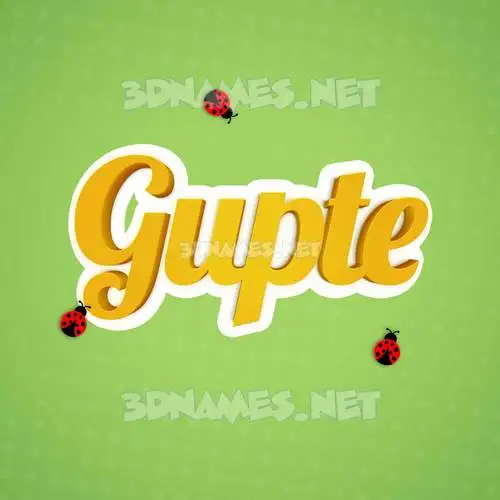gupte in Ladybugs style - 3D name wallpaper