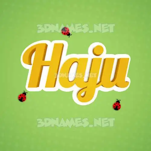 haju in Ladybugs style - 3D name wallpaper haju in Ladybugs style - 3D name wallpaper