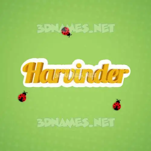 harvinder in Ladybugs style - 3D name wallpaper