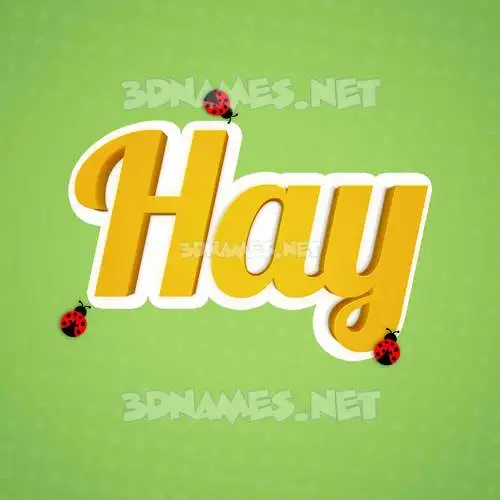 hay in Ladybugs style - 3D name wallpaper