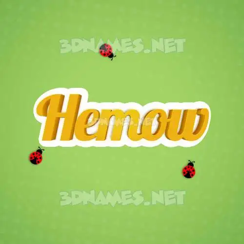 hemow in Ladybugs style - 3D name wallpaper