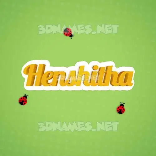 henshitha in Ladybugs style - 3D name wallpaper