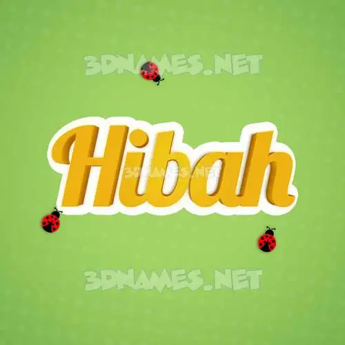 hibah in Ladybugs style - 3D name wallpaper