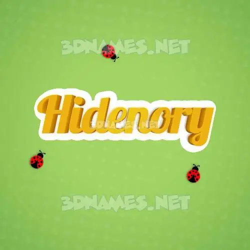 hidenory in Ladybugs style - 3D name wallpaper