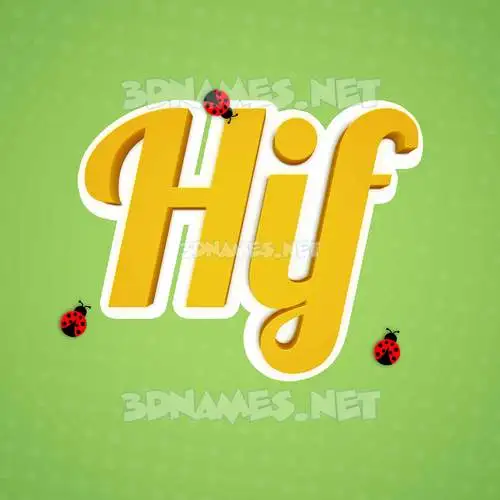 hif in Ladybugs style - 3D name wallpaper hif in Ladybugs style - 3D name wallpaper
