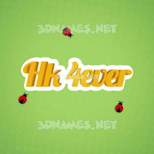 hk 4ever in Ladybugs style - 3D name wallpaper