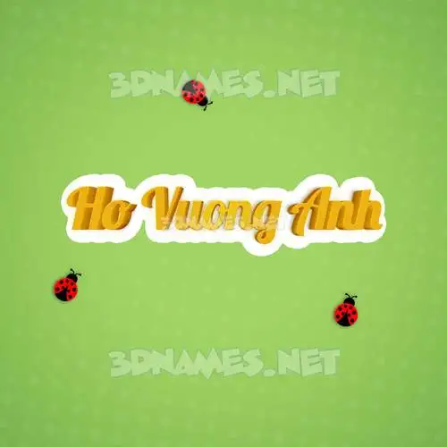 ho vuong anh in Ladybugs style - 3D name wallpaper