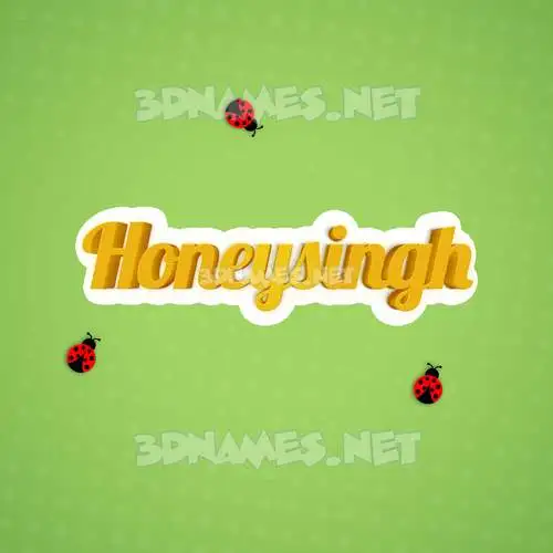 honeysingh in Ladybugs style - 3D name wallpaper