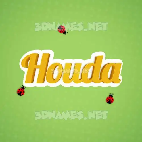 houda in Ladybugs style - 3D name wallpaper