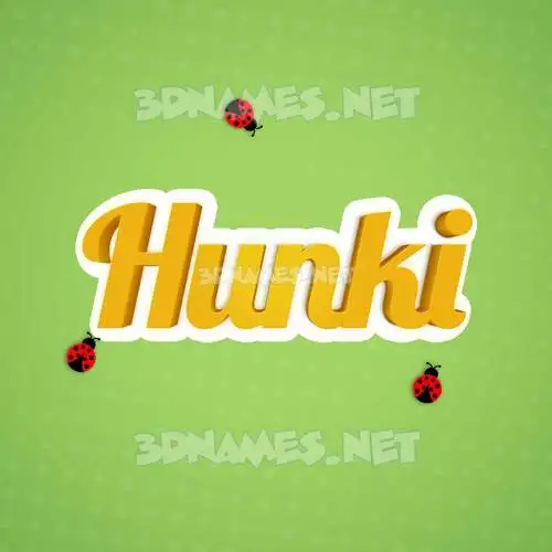 hunki in Ladybugs style - 3D name wallpaper