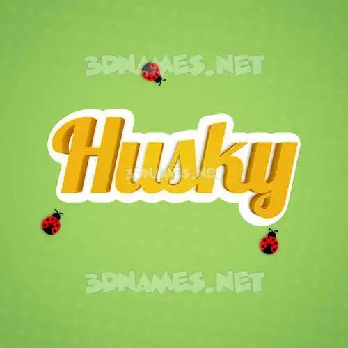 husky in Ladybugs style - 3D name wallpaper