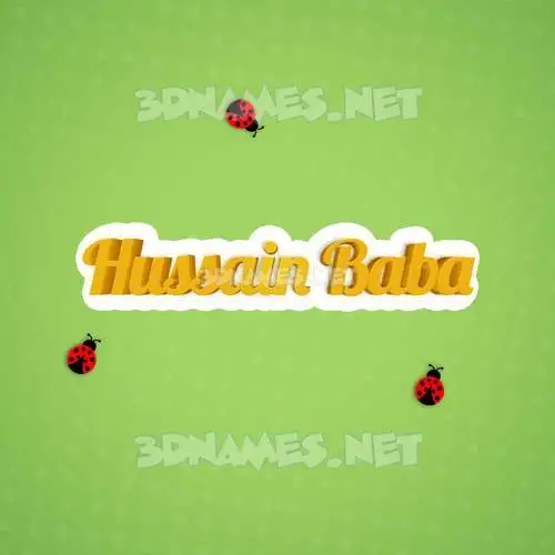 hussain baba in Ladybugs style - 3D name wallpaper
