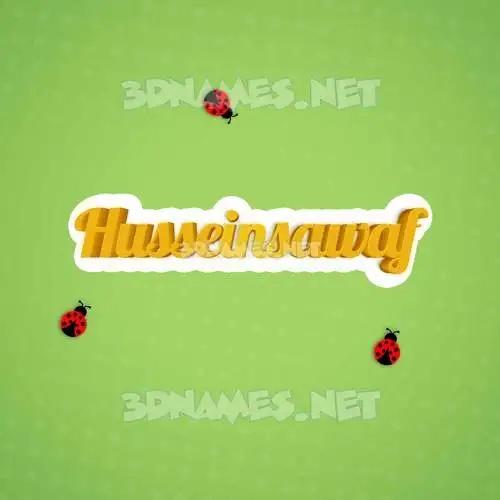 husseinsawaf in Ladybugs style - 3D name wallpaper