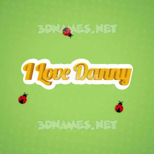 i love danny in Ladybugs style - 3D name wallpaper