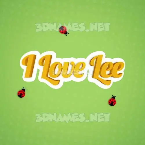 i love lee in Ladybugs style - 3D name wallpaper