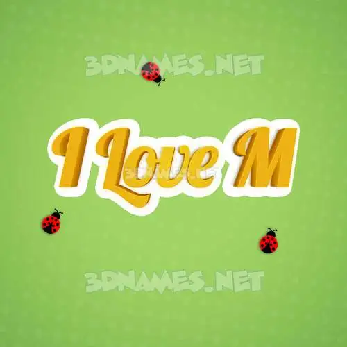 i love m in Ladybugs style - 3D name wallpaper i love m in Ladybugs style - 3D name wallpaper
