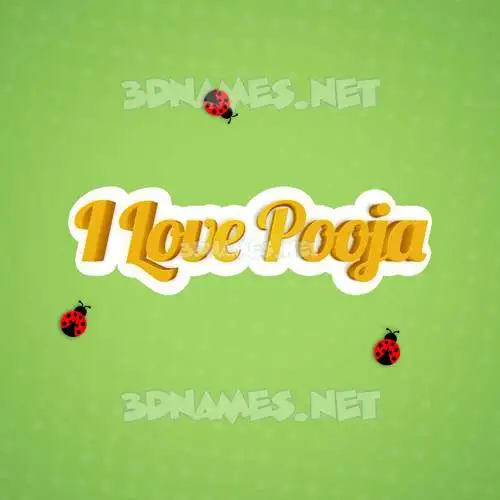 i love pooja in Ladybugs style - 3D name wallpaper i love pooja in Ladybugs style - 3D name wallpaper