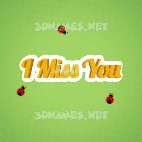i miss you in Ladybugs style - 3D name wallpaper