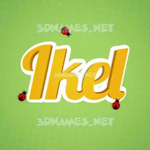 ikel in Ladybugs style - 3D name wallpaper
