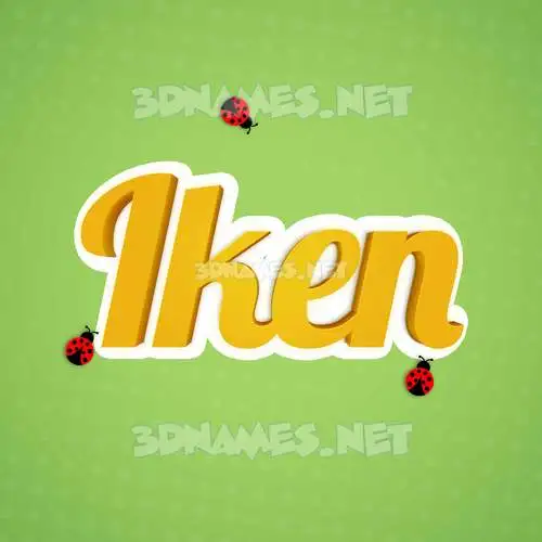 iken in Ladybugs style - 3D name wallpaper