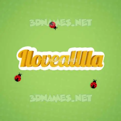 ilovealllla in Ladybugs style - 3D name wallpaper ilovealllla in Ladybugs style - 3D name wallpaper