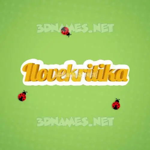 ilovekritika in Ladybugs style - 3D name wallpaper