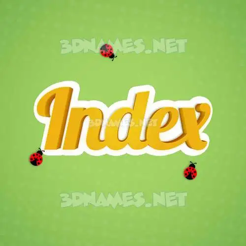 index in Ladybugs style - 3D name wallpaper