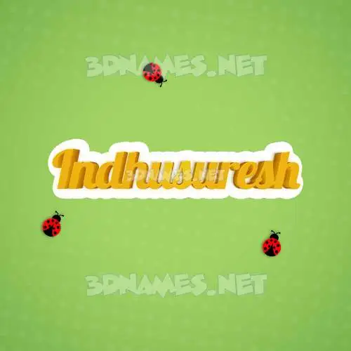 indhusuresh in Ladybugs style - 3D name wallpaper