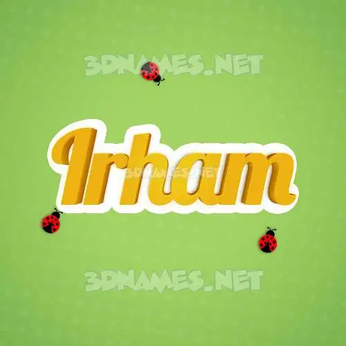 irham in Ladybugs style - 3D name wallpaper
