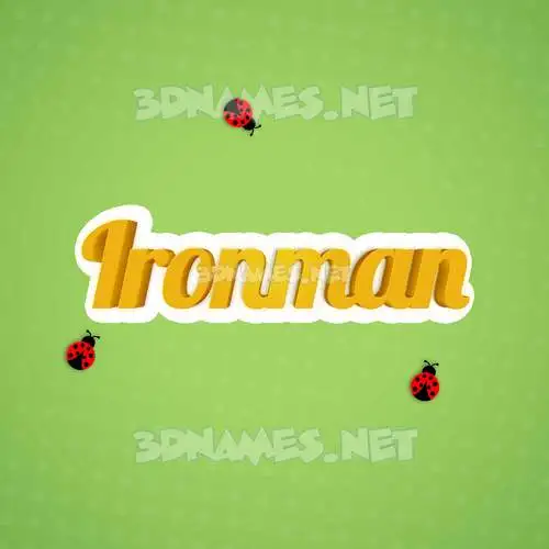 ironman in Ladybugs style - 3D name wallpaper