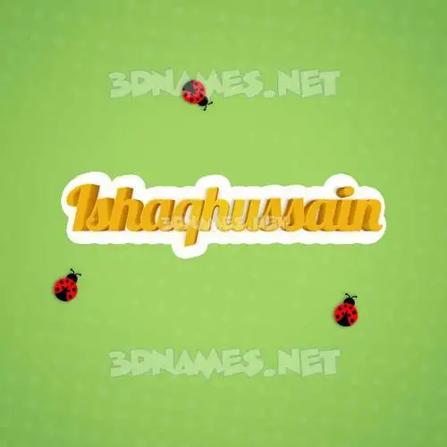 ishaqhussain in Ladybugs style - 3D name wallpaper ishaqhussain in Ladybugs style - 3D name wallpaper