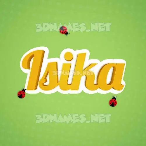 isika in Ladybugs style - 3D name wallpaper