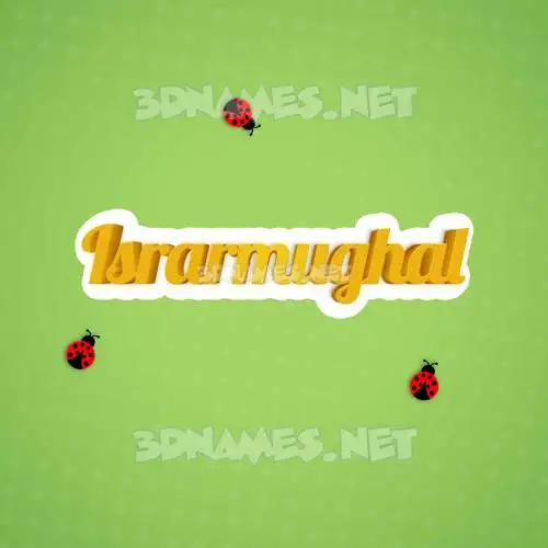 israrmughal in Ladybugs style - 3D name wallpaper